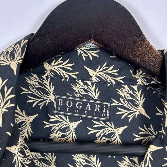 Bogari Studio Button Down Blouse Size Small Vintage 100% Silk Abstract Print - Picture 2 of 5